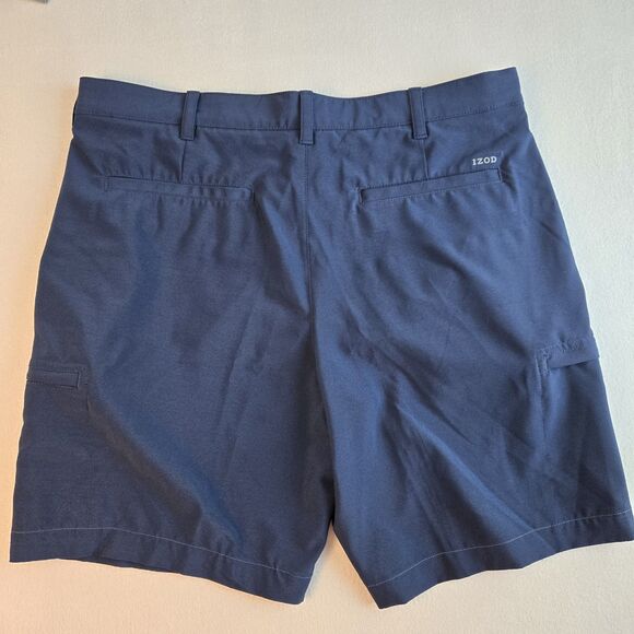 IZOD Golf Swing Flex Cargo Shorts Men's 36x8 Navy UV40 Stretch Performance - Picture 4 of 9